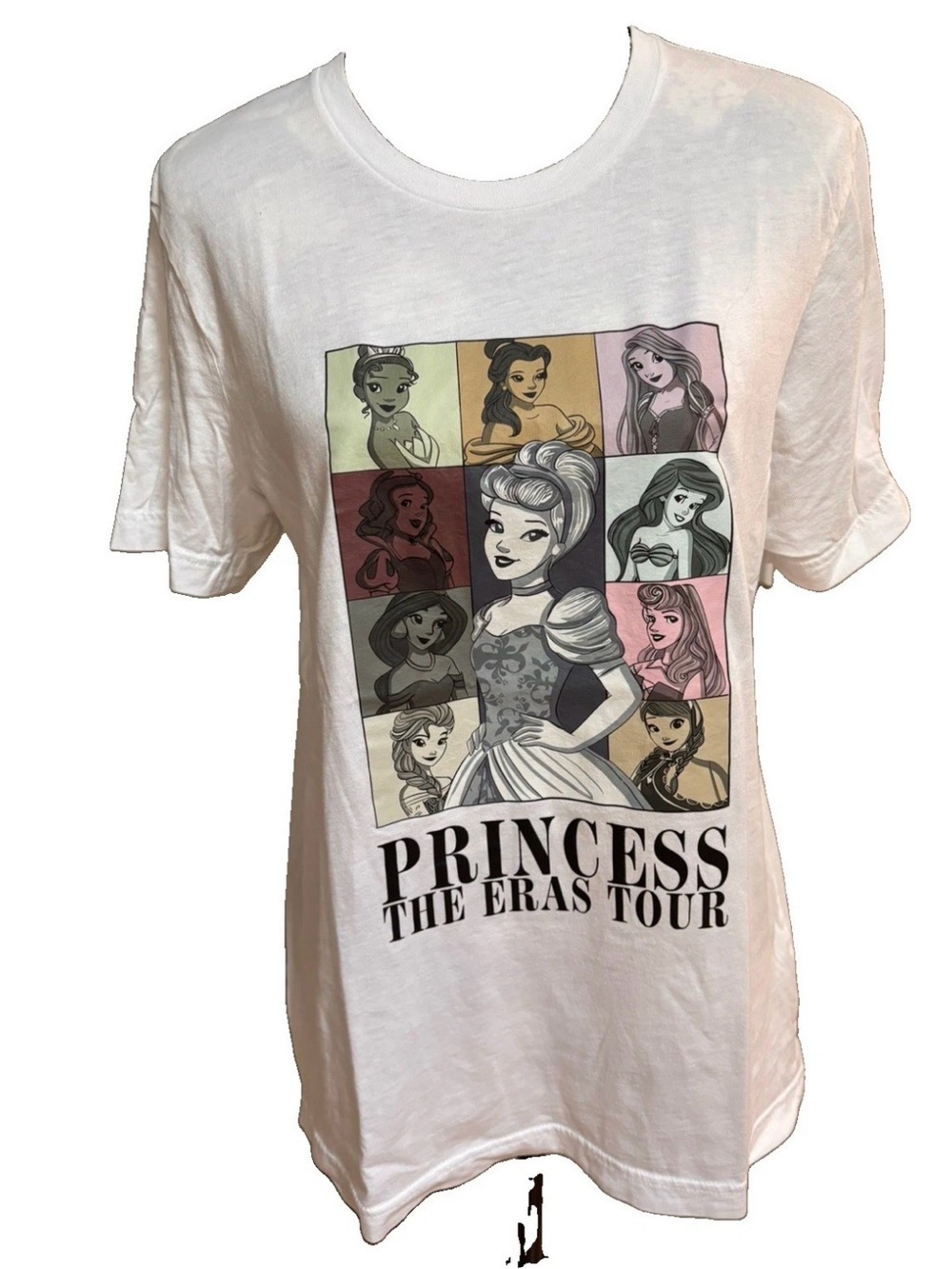 Disney Princess The Era Tour White T-Shirt Women's Size Medium 100% Cotton